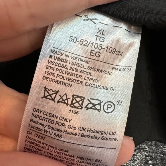 Banana Republic Grey Black Tweed Wool Snap Front Blazer Jacket Size XL - Picture 14 of 16